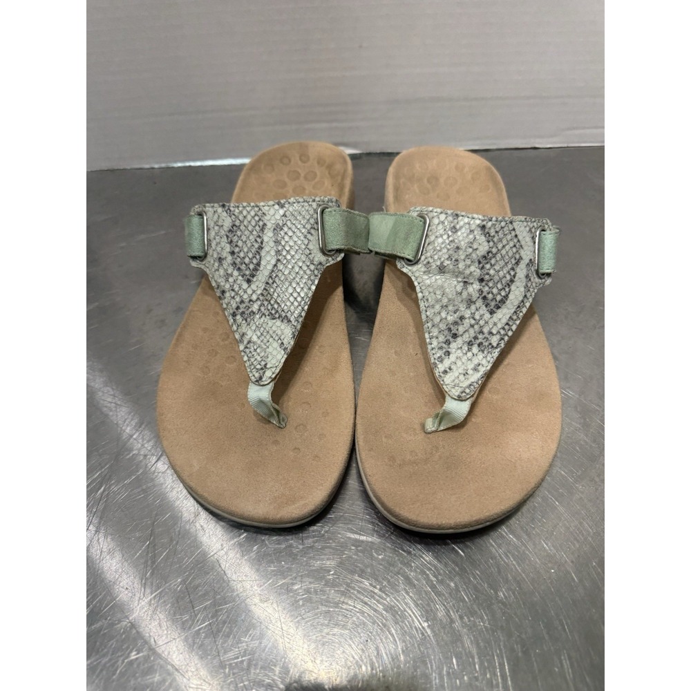 Vionic Wanda Snake Print Thong Sandals Mint Green Wide Women's US 9W EU 41